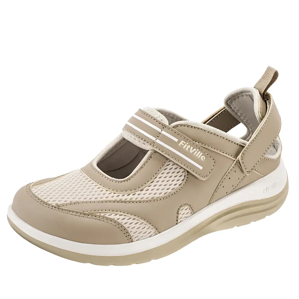 Beige Damen Sandale für Breite Füsse