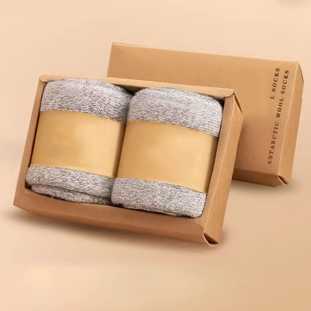 Light Gray Merino Wolle Socken