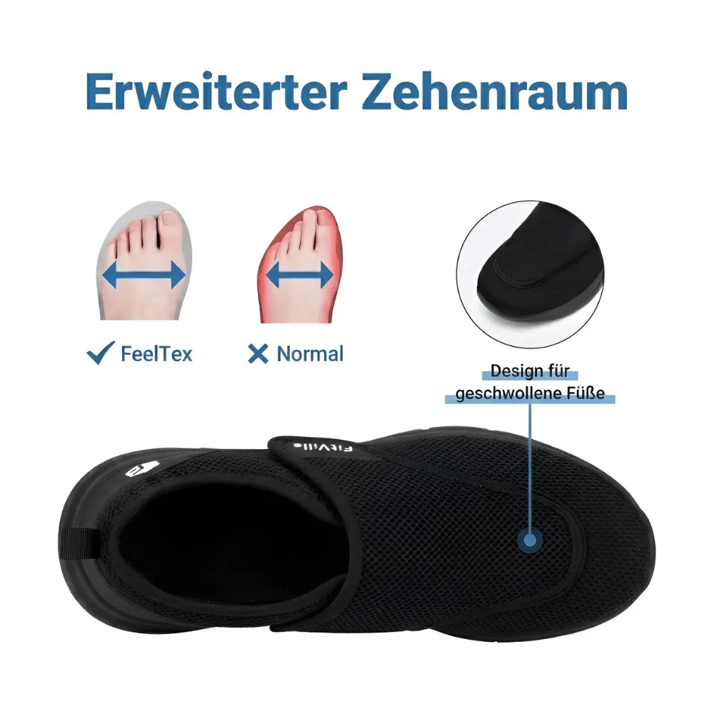 Diabetische Schuhe erweiterter Zehenraum fur geschwollene Fusse