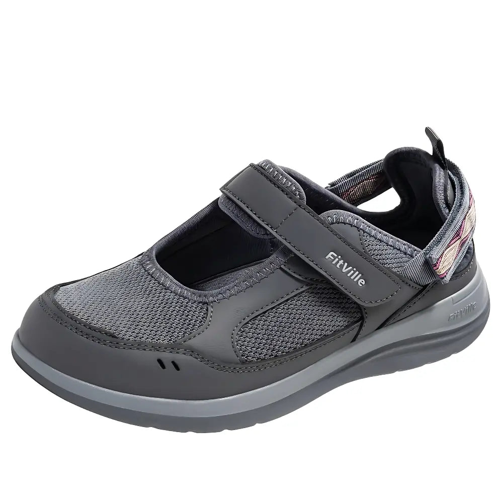 Grau Damen Sandale für Breite Füsse