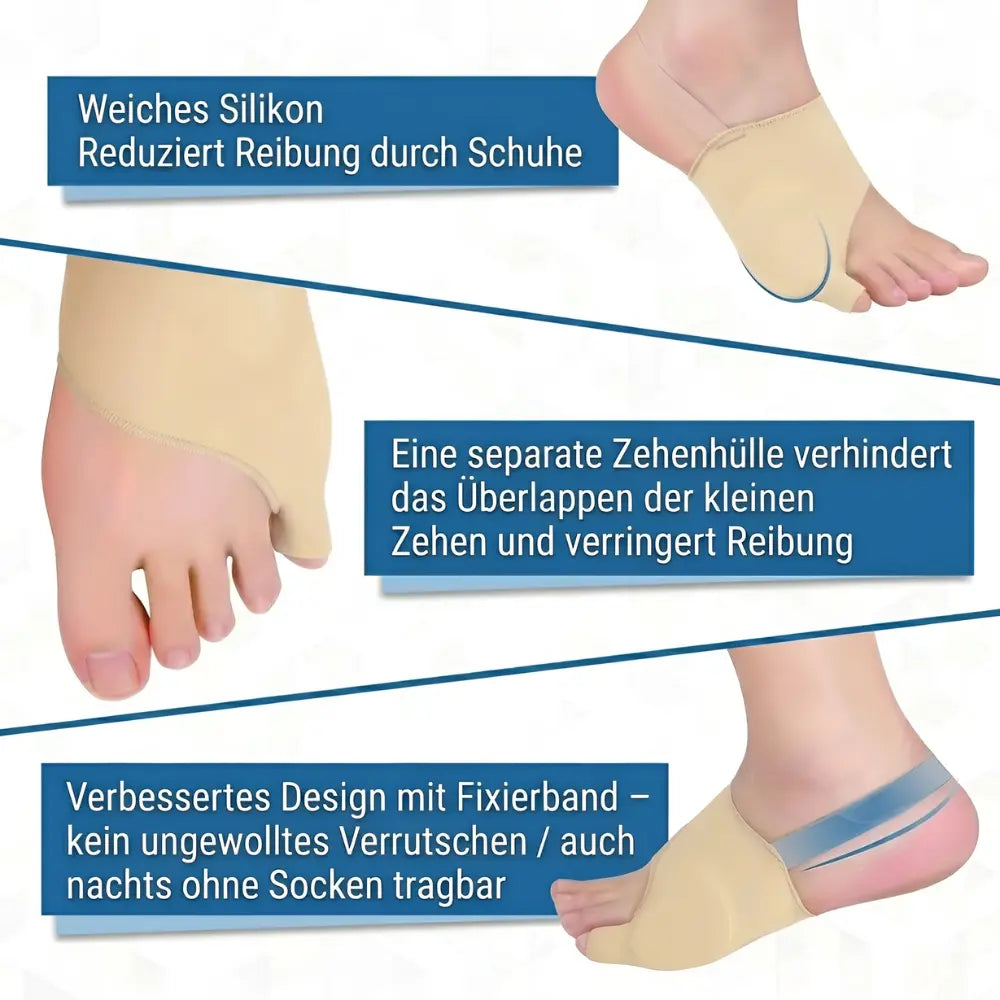 Zehenspreizer kleiner Zeh – weiches Silikon, kein Verrutschen, nachts tragbar