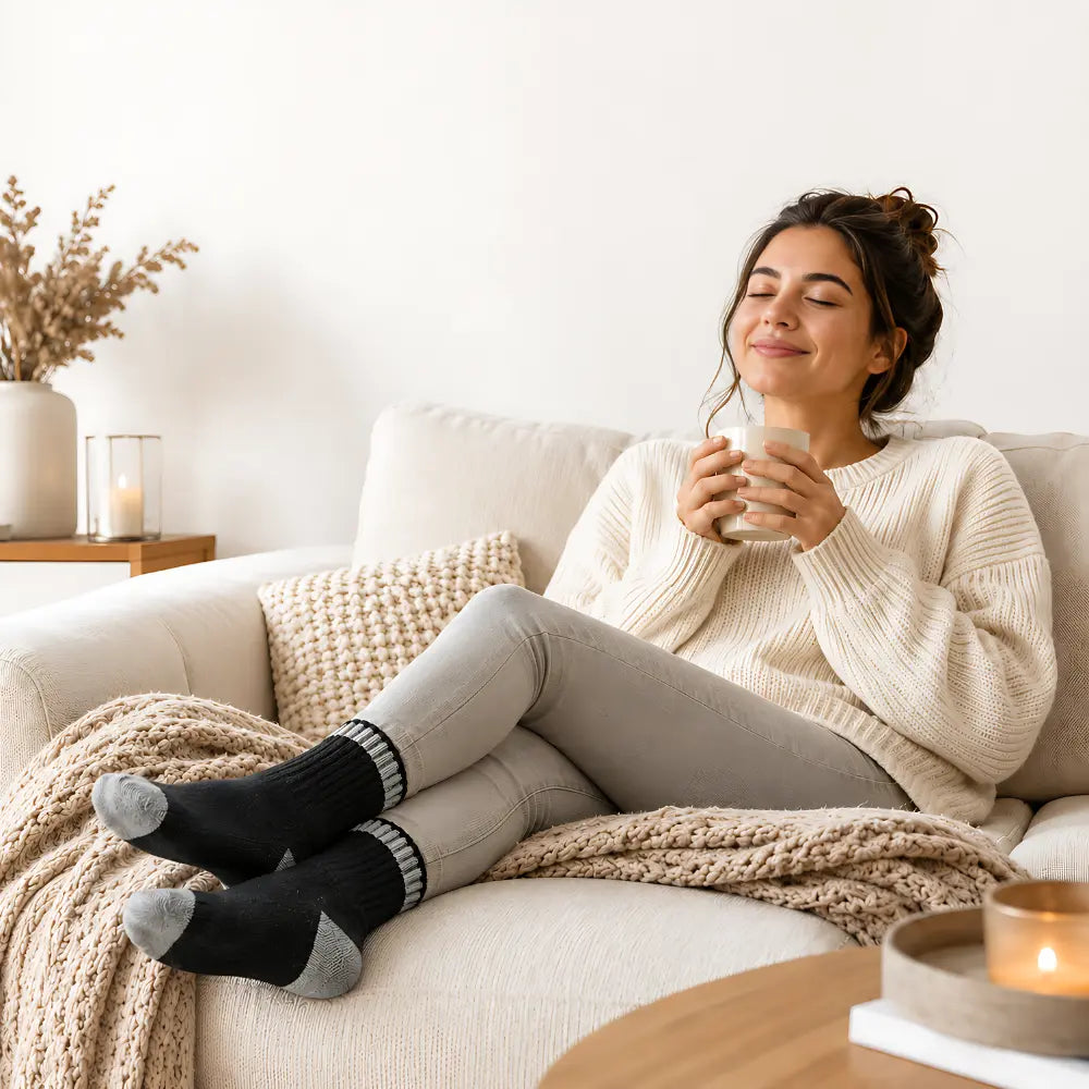 dicke wintersocken entspannung warme fuesse zuhause 
