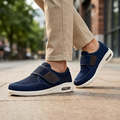 hallux valgus schuhe herren blau velcro urban