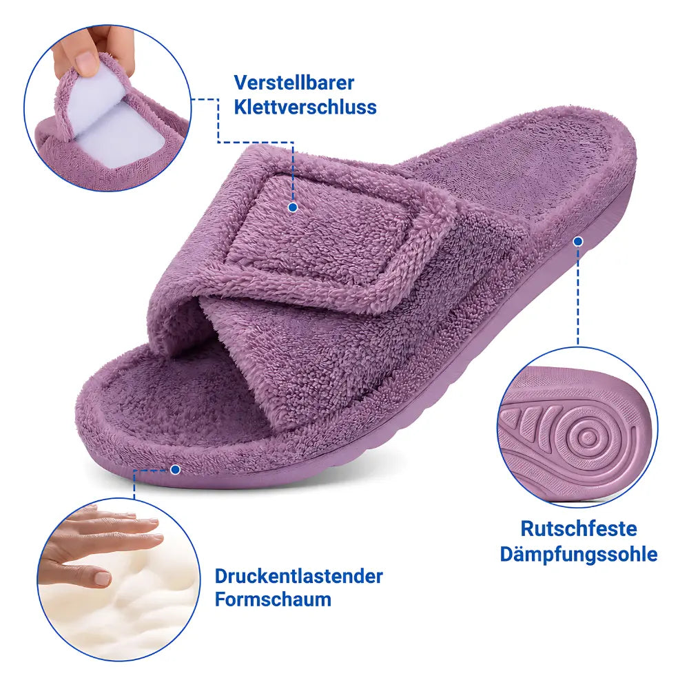 hausschuhe damen klettverschluss formschaum daempfungssohle