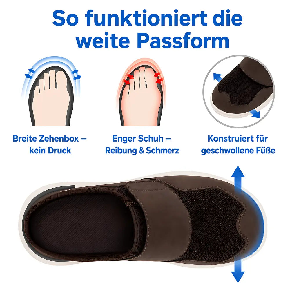 hausschuhe herren breite fuesse zehenbox vergleich passform schmal