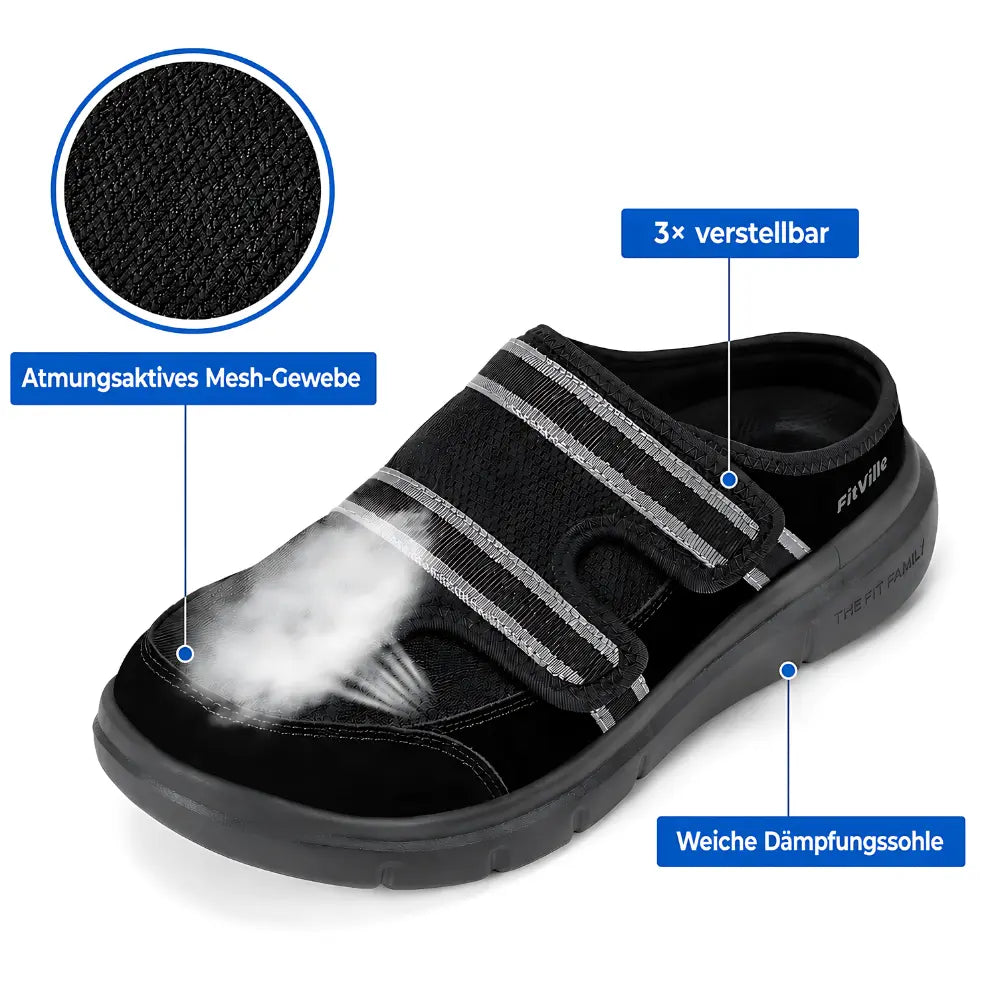 hausschuhe herren orthopaedisch mesh daempfung klettverschluss