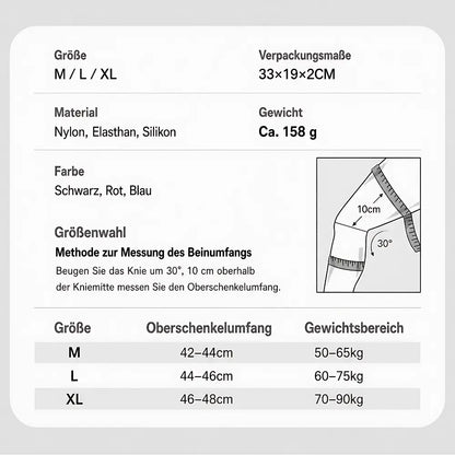 kniebandage kompression groessen und materialangaben uebersicht