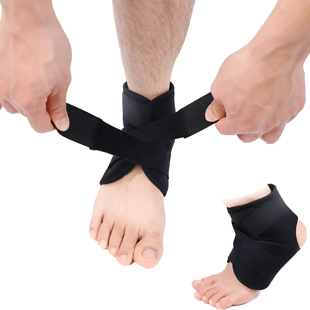knoechelbandage sport anlegen kreuzgurt einfach neopren universalgroesse