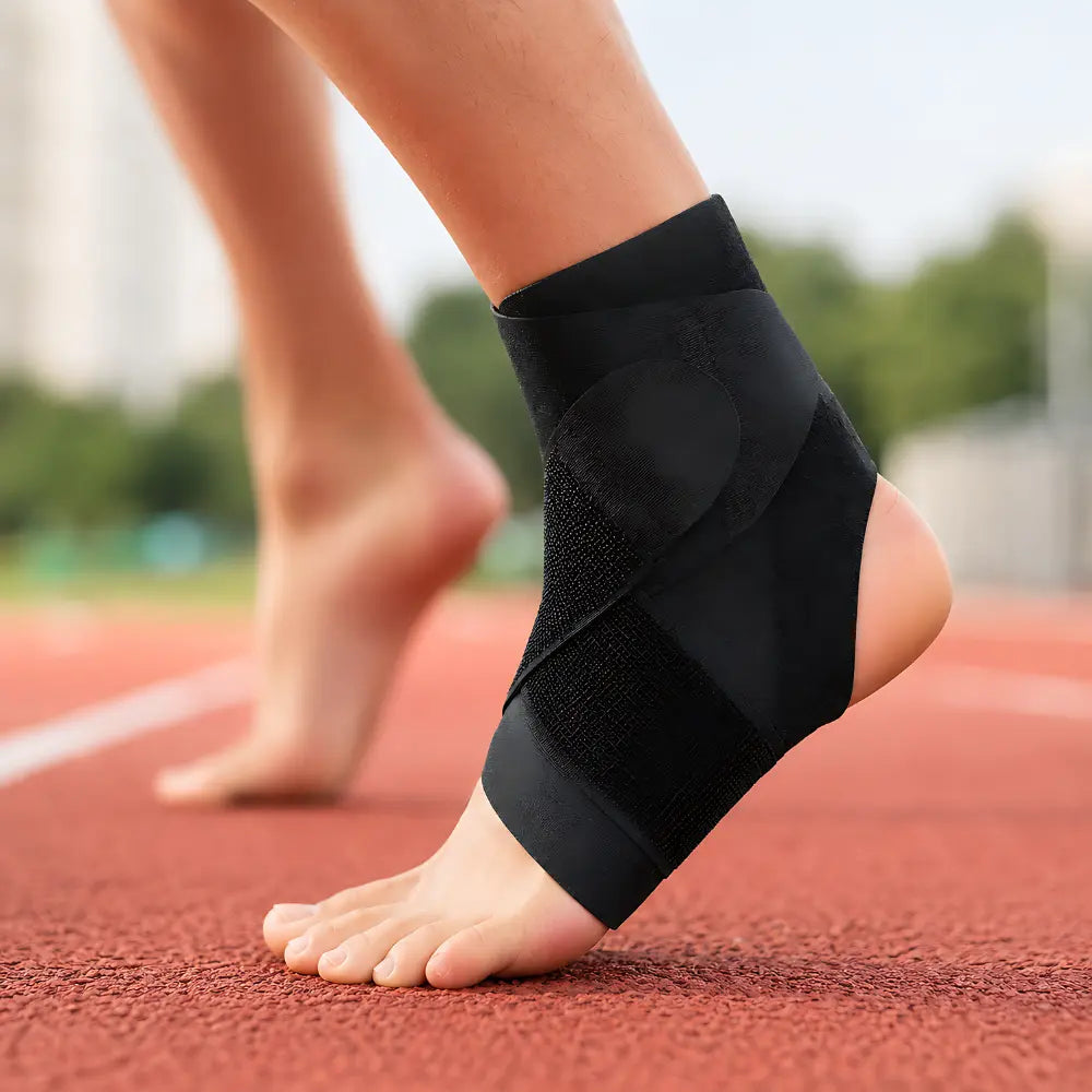 knoechelbandage sport laufbahn barfuss sprunggelenk stabilitaet aktion