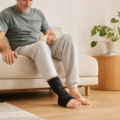 knoechelstutze zuhause tragen sofa alltag sprunggelenk schwarz