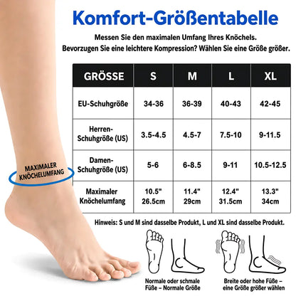kompressions fussmanschette grossentabelle s m l xl nach schuhgrosse