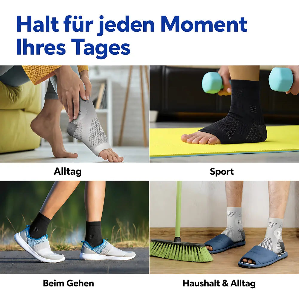 kompressions fußmanschette im alltag sport und beim gehen tragen