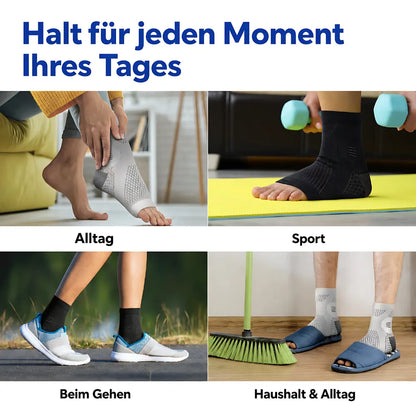 kompressions fußmanschette im alltag sport und beim gehen tragen