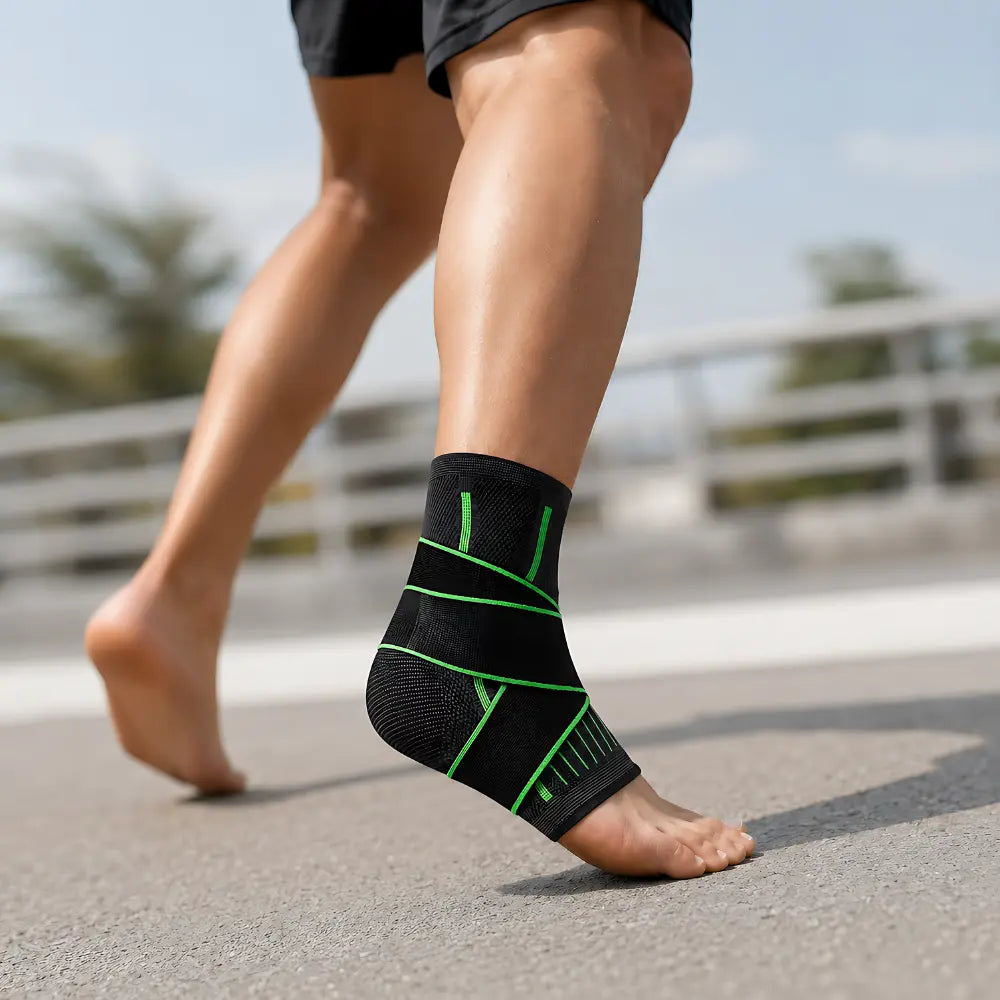 kompressionsbandage knöchel grün sport laufen bewegung stabilisierung