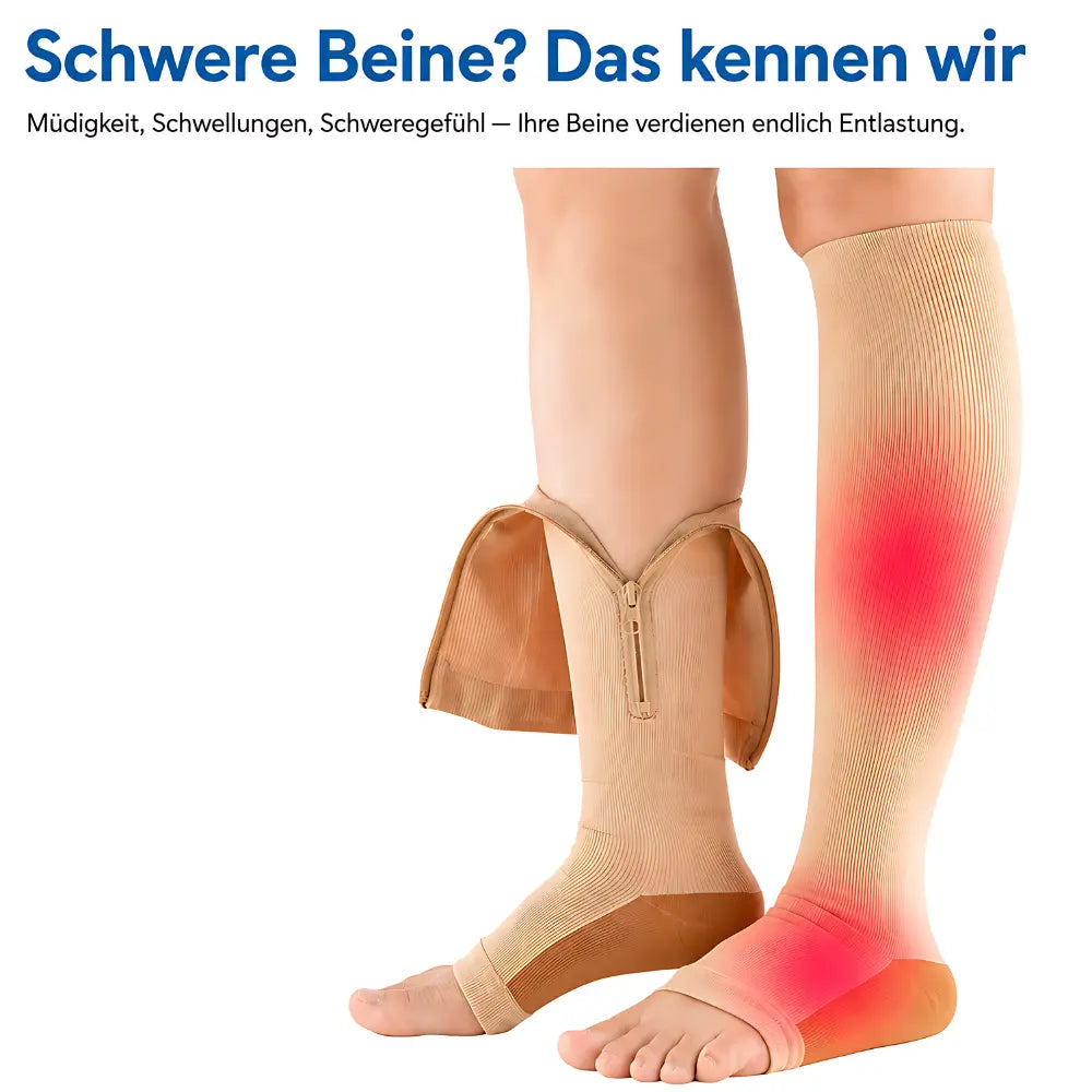 kompressionssocken reissverschluss schwere beine entlastung emotion