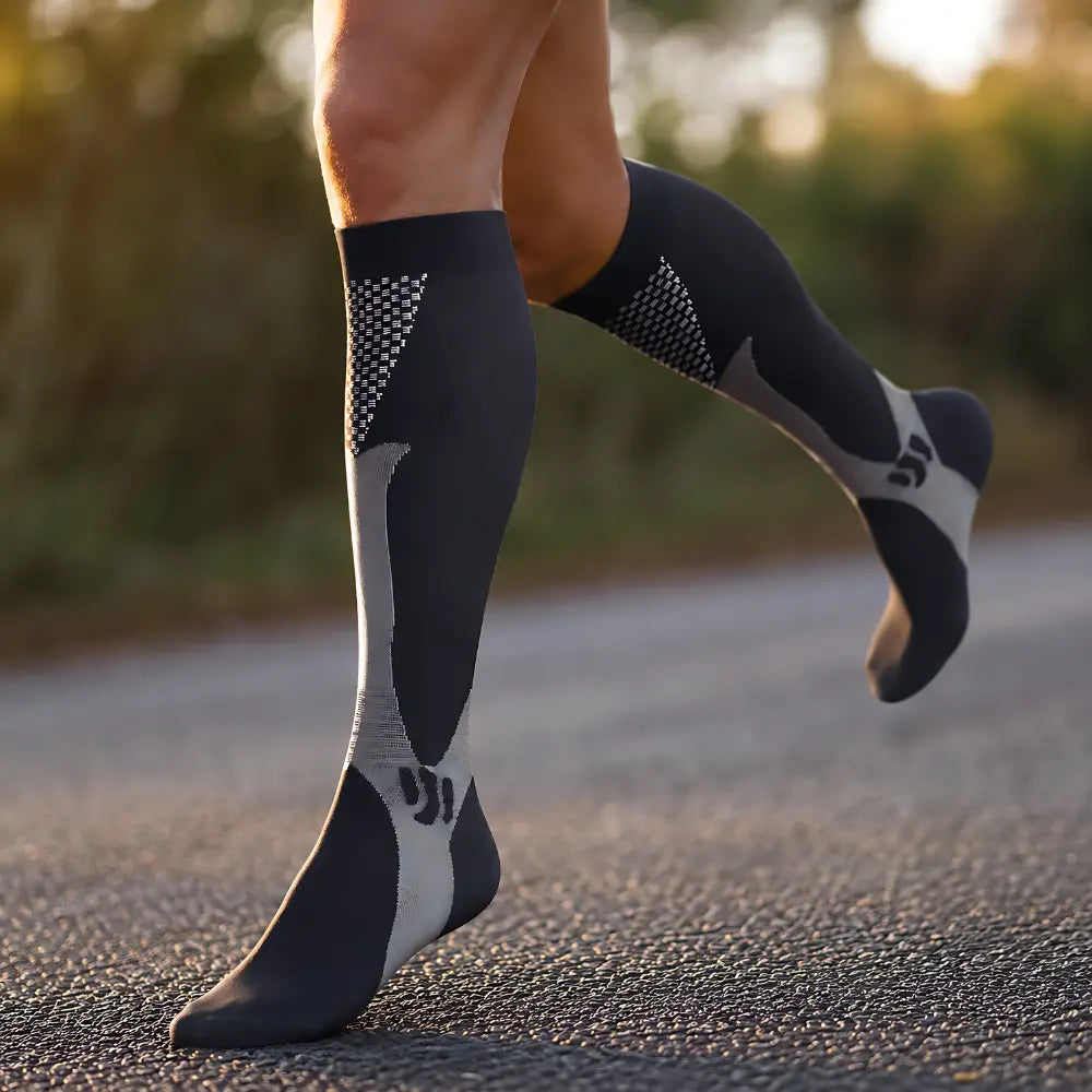 kompressionssocken sport laufen strasse aktiv schwarz unisex