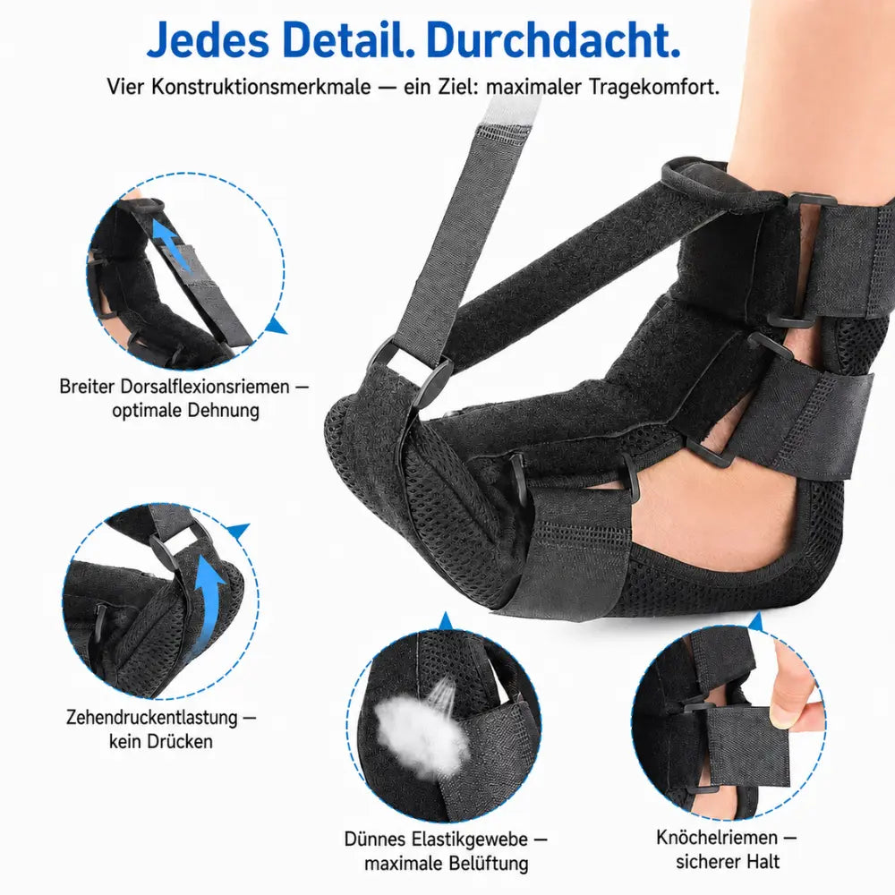nachtschiene plantarfasziitis detail dorsalflexion belueftung halt