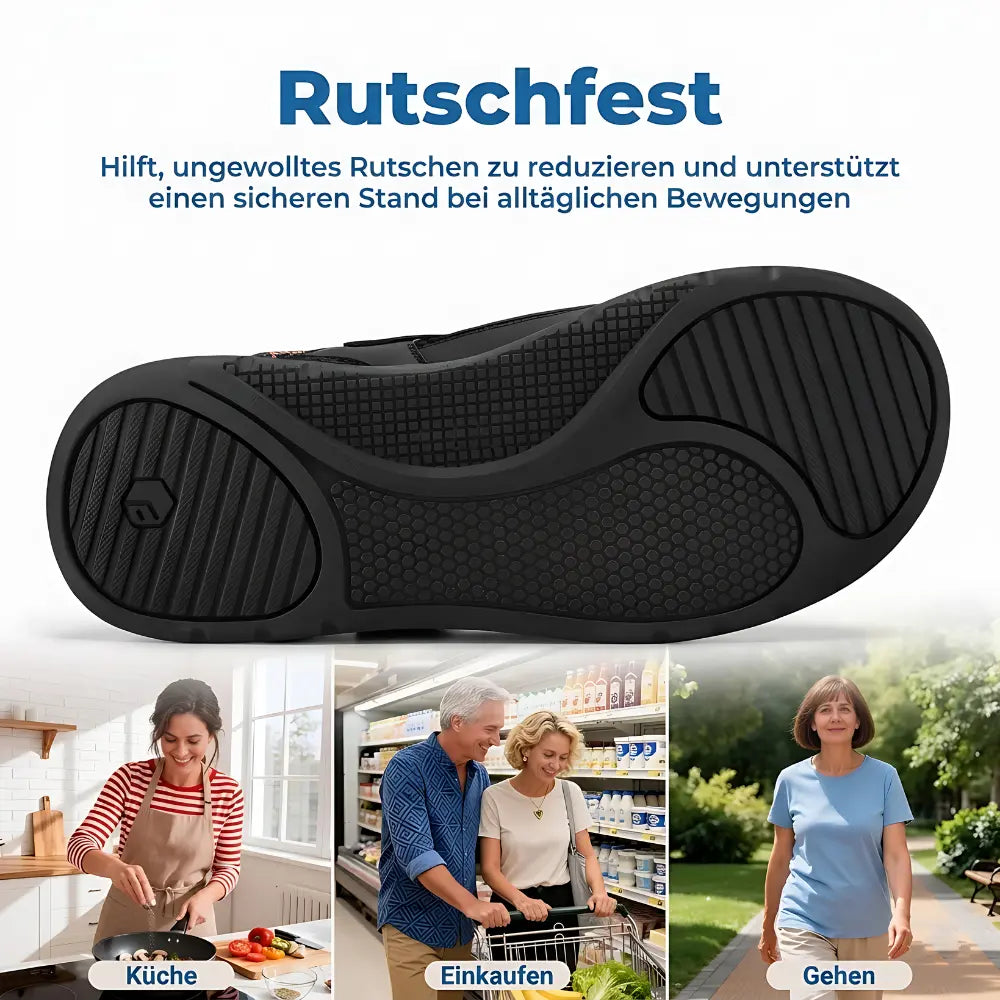 orthopädische damen schuhe rutschfeste sohle schwarz