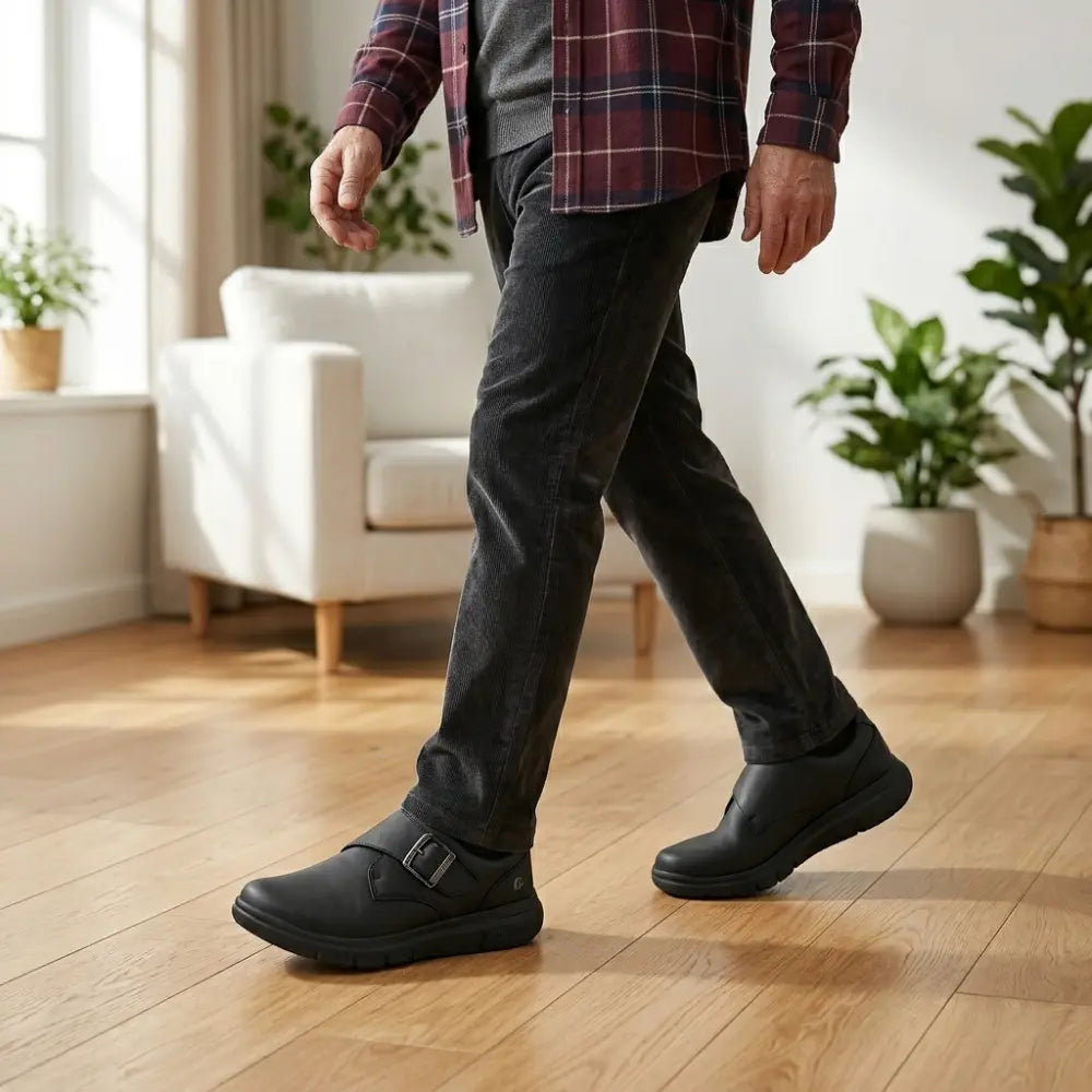 orthopädische schuhe herren breite füße leder klettverschluss indoor