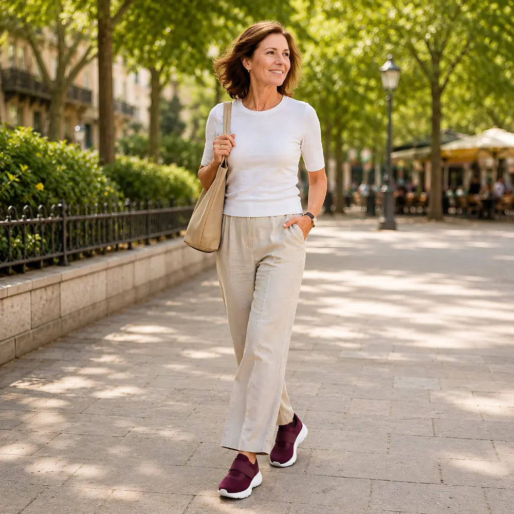 orthopadische sneaker damen bordeaux park aktiv frau