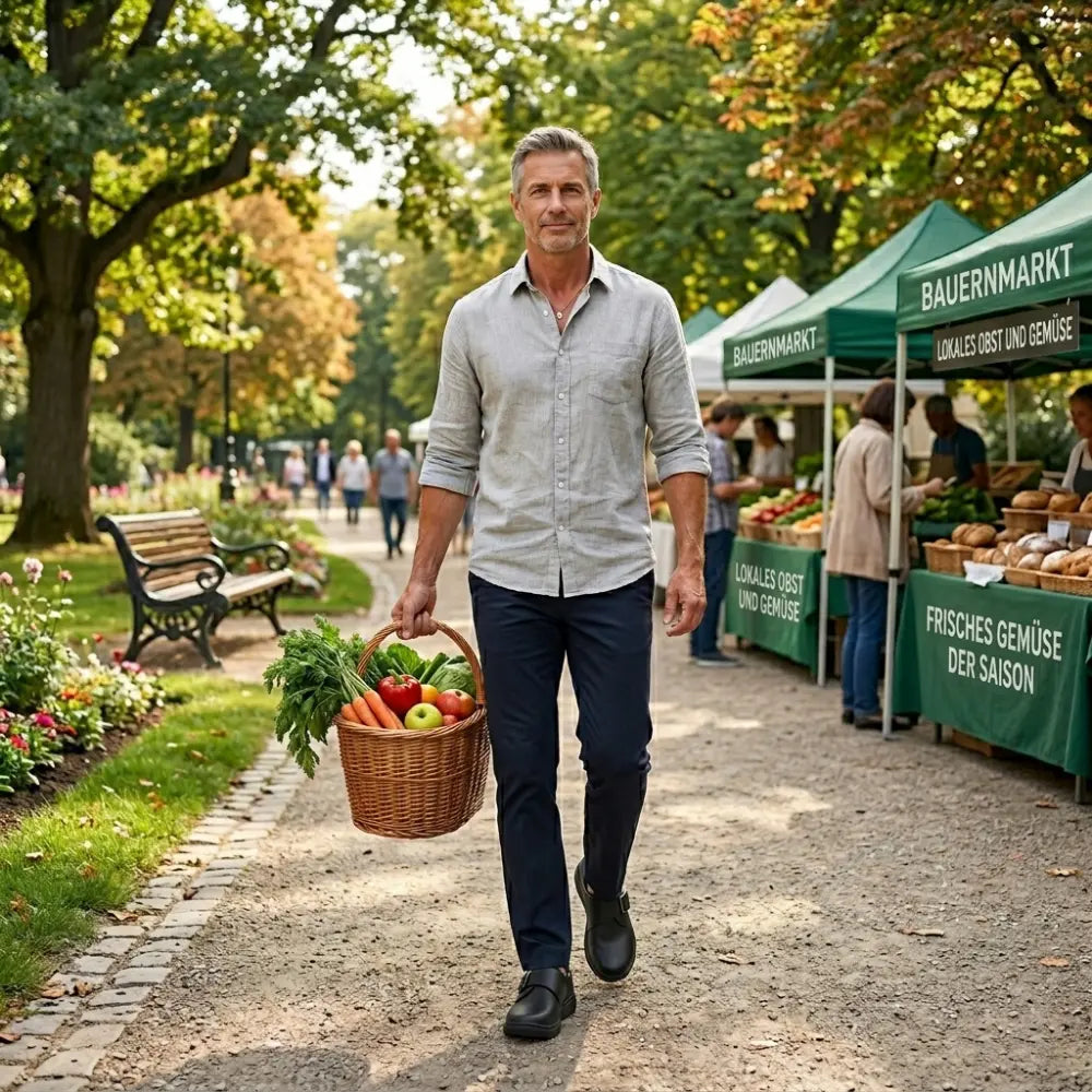 schuhe geschwollene fuesse herren alltag bauernmarkt schwarz