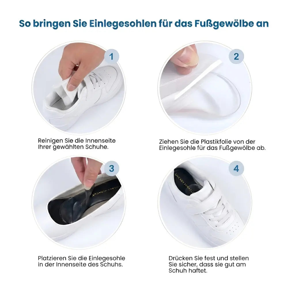 schuheinlagen kinder gel einlegen anleitung vier schritte