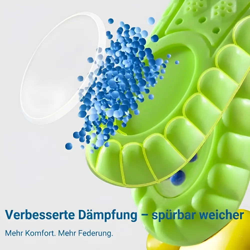 sport einlegesohlen daempfung partikel federung gruen blau