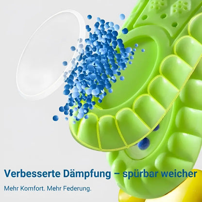 sport einlegesohlen daempfung partikel federung gruen blau