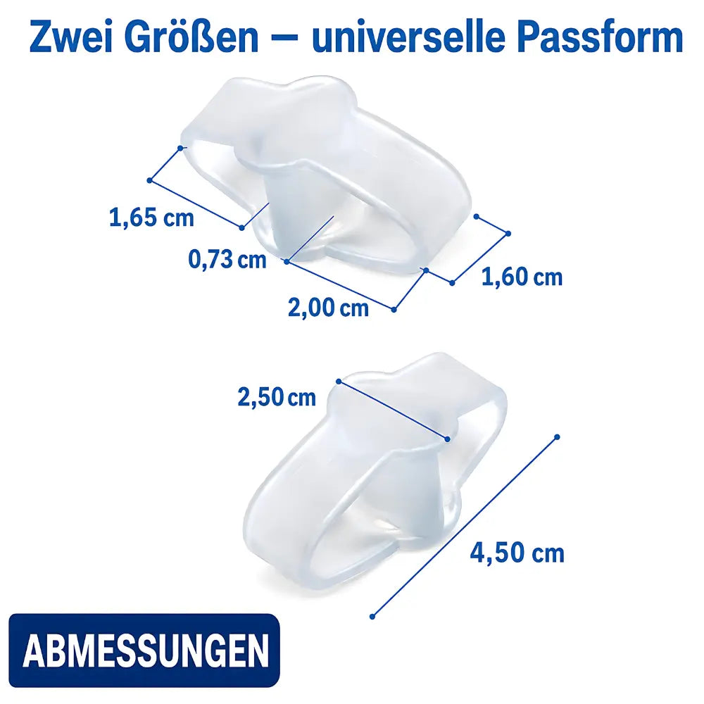 zehenspreizer hallux valgus abmessungen zwei groessen silikon