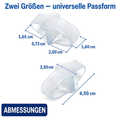 zehenspreizer hallux valgus abmessungen zwei groessen silikon